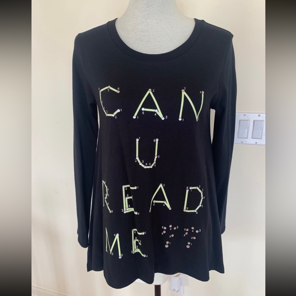 WEEKEND WORKSHOP Womens Junior Girls Black Hi-Low Tunic Blouse Top Sz S 4